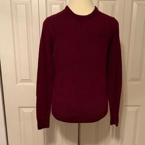 American Eagle Outfitters Men's Deep Red Crewneck Sweater